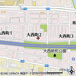 兵庫県尼崎市大西町周辺の地図