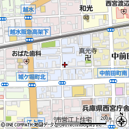 兵庫県西宮市城ケ堀町周辺の地図