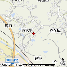 京都府木津川市鹿背山西大平34周辺の地図