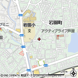 兵庫県芦屋市岩園町9-26周辺の地図