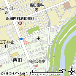静岡県袋井市西田10周辺の地図