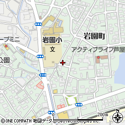 兵庫県芦屋市岩園町9-9周辺の地図