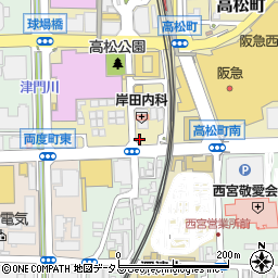 タイムズ西宮北口第４駐車場周辺の地図