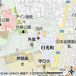 大阪府守口市日光町周辺の地図