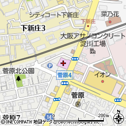 マクドナルド東淀川ラウンドワン店周辺の地図