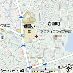 兵庫県芦屋市岩園町9-10周辺の地図