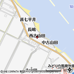 愛知県南知多町（知多郡）豊丘（西古山田）周辺の地図