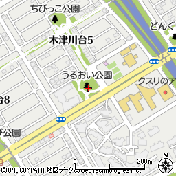 木津川台6号公園(うるおい公園)周辺の地図