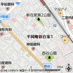 兵庫県加古川市平岡町新在家1丁目周辺の地図