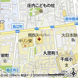 関西スーパー豊中南店周辺の地図
