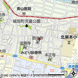 大阪府門真市城垣町周辺の地図