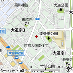大阪市営大道南住宅周辺の地図