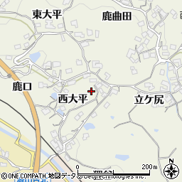 京都府木津川市鹿背山西大平周辺の地図