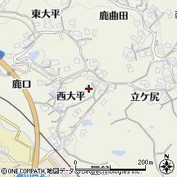 京都府木津川市鹿背山（西大平）周辺の地図
