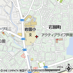 兵庫県芦屋市岩園町23-38周辺の地図