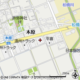 静岡県袋井市木原600-1周辺の地図