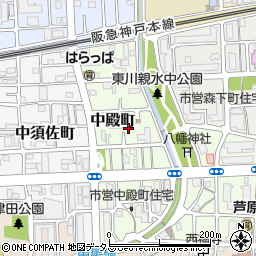 兵庫県西宮市中殿町4周辺の地図