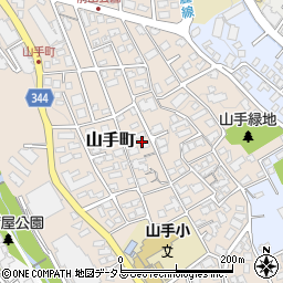兵庫県芦屋市山手町周辺の地図