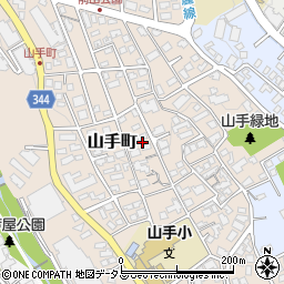 兵庫県芦屋市山手町周辺の地図