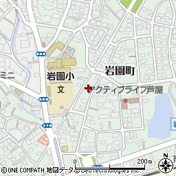 兵庫県芦屋市岩園町9-22周辺の地図