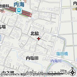 愛知県知多郡南知多町内海北脇34周辺の地図