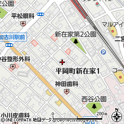 兵庫県加古川市平岡町新在家1丁目259-13周辺の地図