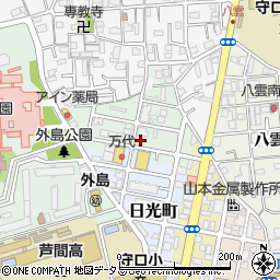 大阪府守口市北斗町周辺の地図
