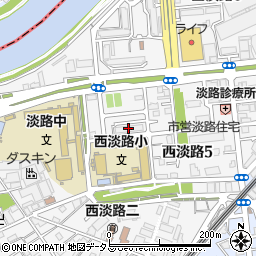 大阪市営北陽第２住宅周辺の地図