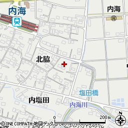 愛知県知多郡南知多町内海北脇42周辺の地図