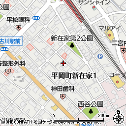 兵庫県加古川市平岡町新在家1丁目259周辺の地図