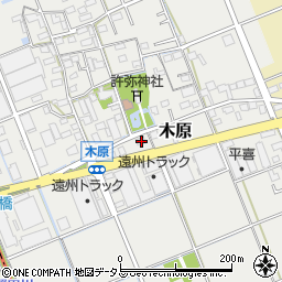 静岡県袋井市木原611-2周辺の地図