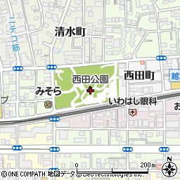 西田公園周辺の地図