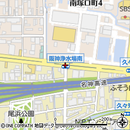 阪神浄水場南周辺の地図