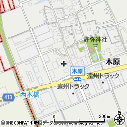 静岡県袋井市木原12-1周辺の地図