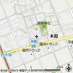 静岡県袋井市木原7周辺の地図