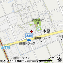 静岡県袋井市木原7周辺の地図