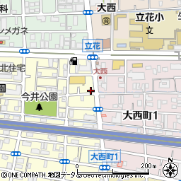 尼崎大西郵便局周辺の地図