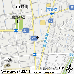 静岡県浜松市中央区市野町1618周辺の地図