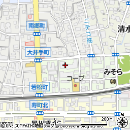 兵庫県西宮市若松町周辺の地図