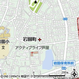 兵庫県芦屋市岩園町13-3周辺の地図