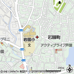 兵庫県芦屋市岩園町23-32周辺の地図