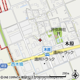 静岡県袋井市木原10周辺の地図