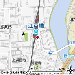 三十三銀行近鉄江戸橋駅 ＡＴＭ周辺の地図