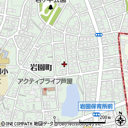 兵庫県芦屋市岩園町13-23周辺の地図