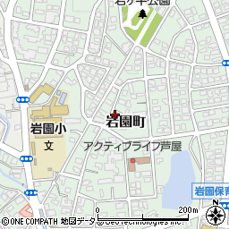 兵庫県芦屋市岩園町12-2周辺の地図
