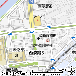 大阪府営淡路住宅周辺の地図