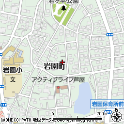 兵庫県芦屋市岩園町12-15周辺の地図