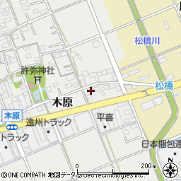 静岡県袋井市木原464周辺の地図