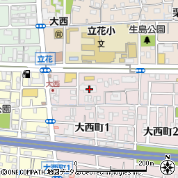 尼崎市立保育所大西保育所周辺の地図