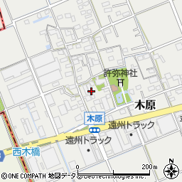 静岡県袋井市木原2周辺の地図